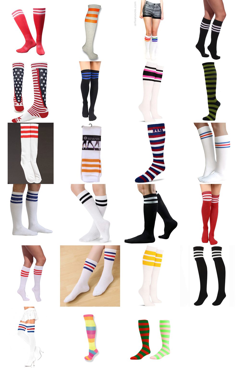 striped knee high tube socks
